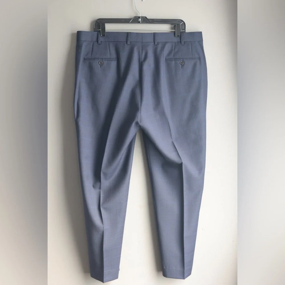 Lauren Ralph Lauren Dress Pants Mens 38 X‎ 29 Blue Wool Blend Muted Plaid Office